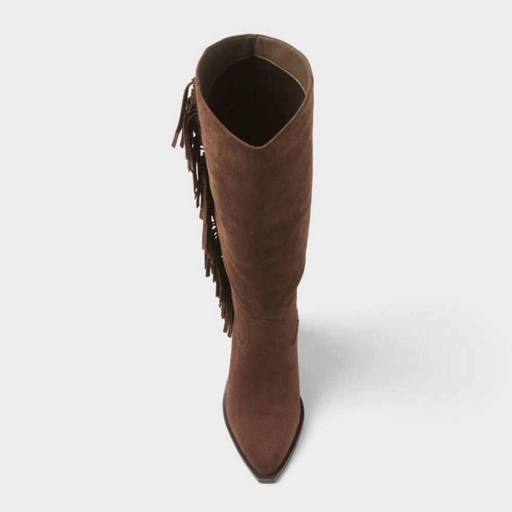 Universal Thread - Women’s Patsy Tall Fringe Western Boots with Memor Brown - Picture 3 of 3